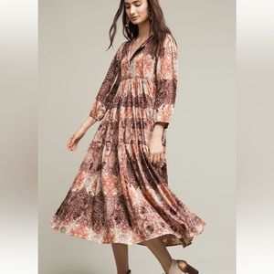 Anthropologie Raga Evalona Boho Medallion Maxi Dress, XS